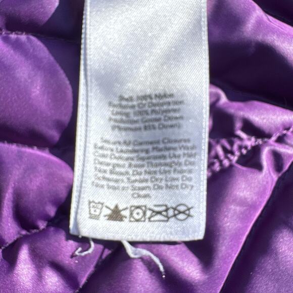 Eddie Bauer Jacket Womens Small Purple 700 Fill Goose Down Quilted Puffer S Coat - Picture 9 of 14